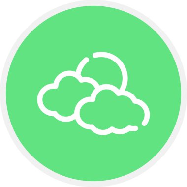 Bulutlar Çizgisi Çemberi Basit Simge, Vektör Resimleri