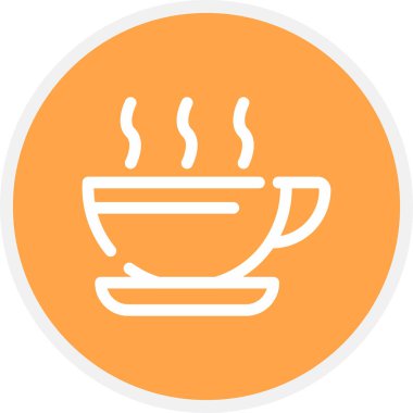 Cup Line Circle Basit Simge, Vektör İllüstrasyonu