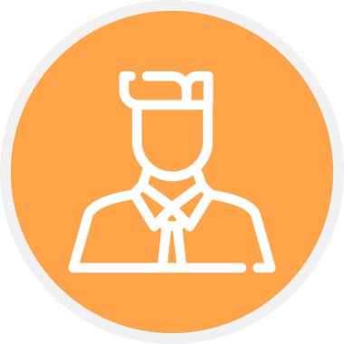 Avukat Satırı Çemberi Basit Simge, Vektör İllüstrasyonu