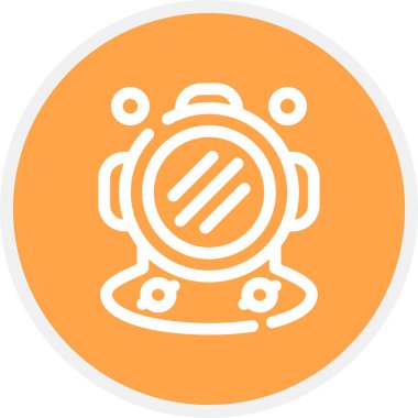 Dalış Başlığı Hat Çemberi Basit Simge, Vektör Resimleri