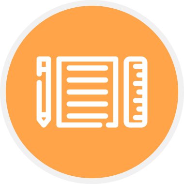 Okul Tedarik Hattı Çemberi Basit Simge, Vektör Resimleri