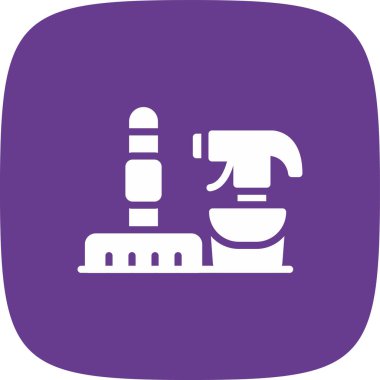 Temizlik Servisi Basit Simge, Vektör İllüstrasyonu