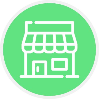 Shop Line Circle Basit Simge, Vektör İllüstrasyonu