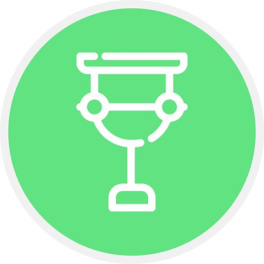 Kadeh Çizgisi Çemberi Basit Simge, Vektör İllüstrasyonu