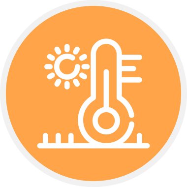 Yüksek Sıcaklık Çizgisi Çemberi Basit Simge, Vektör Resimleri