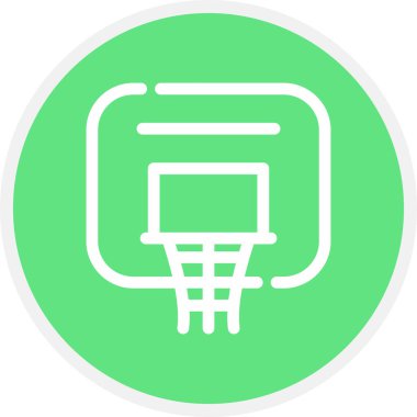 Basketbol Çizgisi Çemberi Basit Simge, Vektör İllüstrasyonu