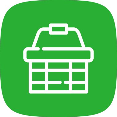 Piknik Sepeti Basit Simgesi, Vektör İllüstrasyonu