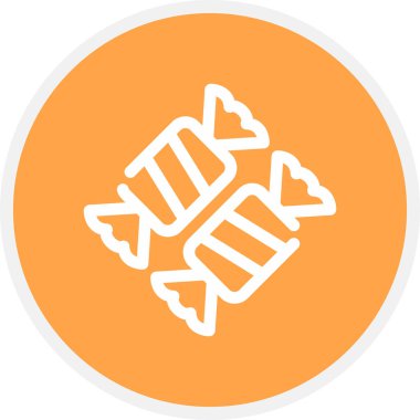 Şeker Çizgisi Çemberi Basit Simge, Vektör İllüstrasyonu