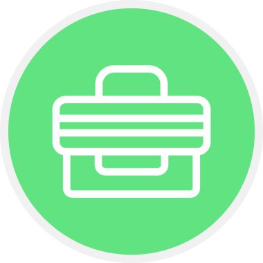 İş Satırı Çemberi Basit Simge, Vektör İllüstrasyonu