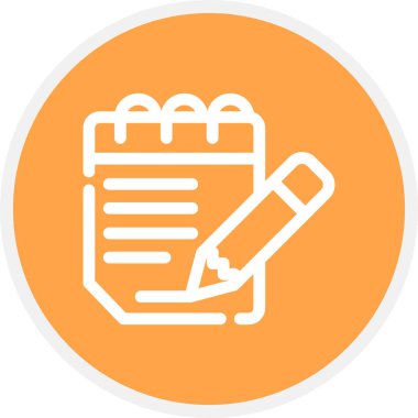 Not Satırı Çemberi Basit Simge, Vektör İllüstrasyonu