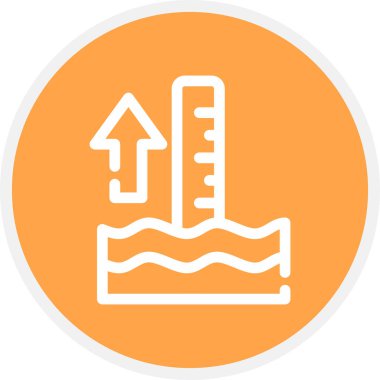 Yüksek Gelgit Çizgisi Çemberi Basit Simge, Vektör İllüstrasyonu