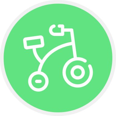 Bisiklet Oyuncak Çizgisi Çemberi Basit Simge, Vektör Resimleri