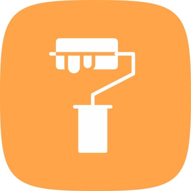 Boya Roller Simgesi, Vektör İllüstrasyonu