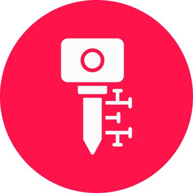 Dijital Anahtar Basit Simgesi, Vektör İllüstrasyonu