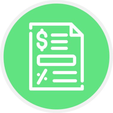 Bill Line Çemberi Basit Simge, Vektör İllüstrasyonu