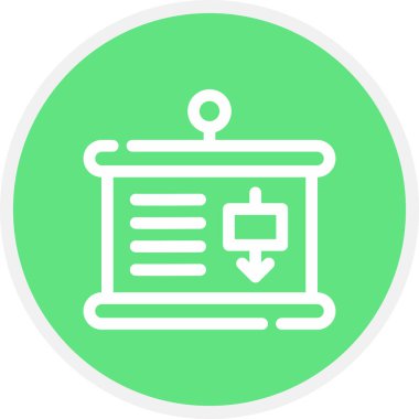 Çalışma Satırı Çemberi Basit Simge, Vektör İllüstrasyonu