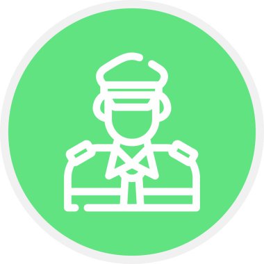 Kaptan Satır Çemberi Basit Simge, Vektör Resimleri