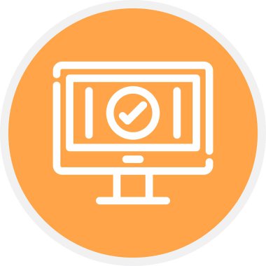 Kaliteli Satır Çemberi Basit Simge, Vektör İllüstrasyonu