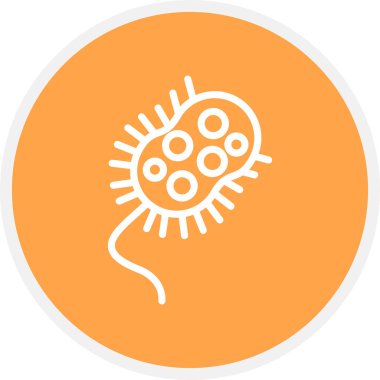 Bacillus Çizgisi Çemberi Basit Simge, Vektör İllüstrasyonu