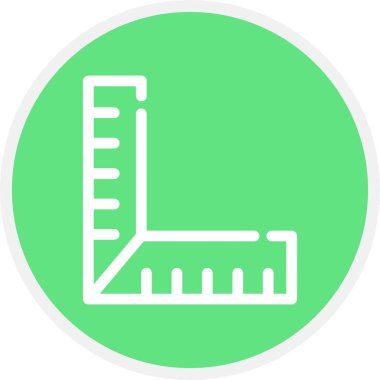 Cetvel Satırı Çemberi Basit Simge, Vektör İllüstrasyonu