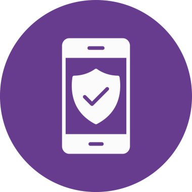 Telefon Sigortası Basit Simge, Vektör İllüstrasyonu