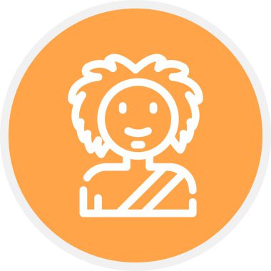 Tarih Öncesi Adam Satır Çemberi Basit Simge, Vektör Resimleri