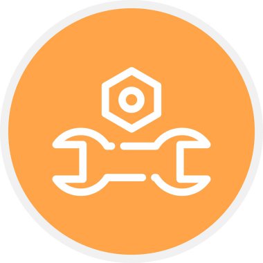 Metal Satır Çemberi Basit Simge, Vektör İllüstrasyonu