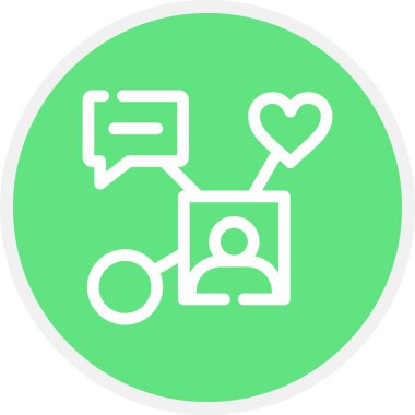 Etkileşim Satırı Çemberi Basit Simge, Vektör İllüstrasyonu