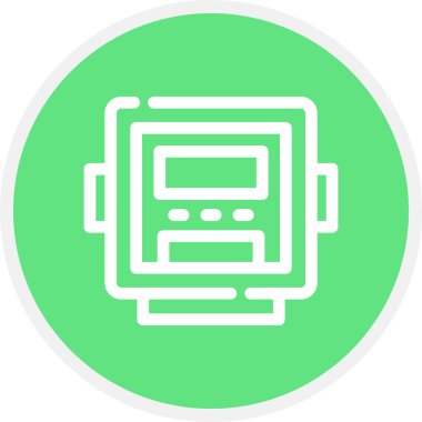 Elektrik Metre Çizgisi Çemberi Basit Simge, Vektör Resimleri