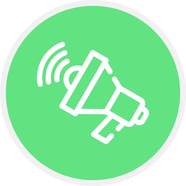 Megafon Hattı Çemberi Basit Simge, Vektör Resimleri