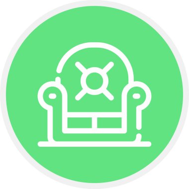 Kol Koltuğu Çizgisi Çemberi Basit Simge, Vektör İllüstrasyonu