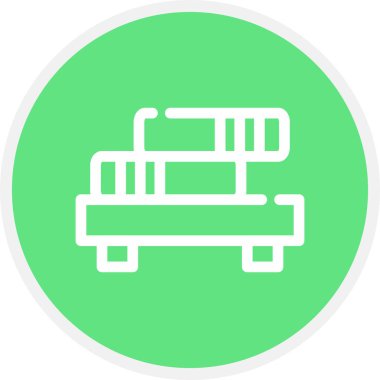 Kitap Satırı Çemberi Basit Simge, Vektör İllüstrasyonu