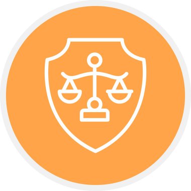 Adalet Hattı Çemberi Basit Simge, Vektör İllüstrasyonu