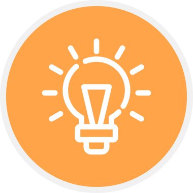 Ampul Hattı Çemberi Basit Simge, Vektör İllüstrasyonu