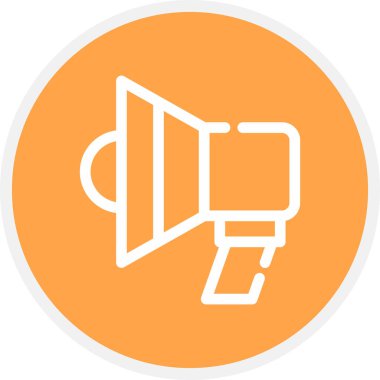 Megafon Hattı Çemberi Basit Simge, Vektör Resimleri