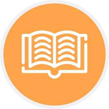 Kitap Satırı Çemberi Basit Simge, Vektör Resimleri Aç