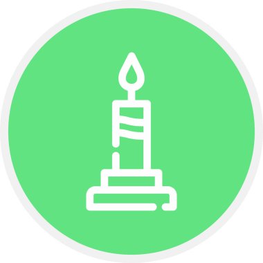 Mum Hattı Çemberi Basit Simge, Vektör İllüstrasyonu