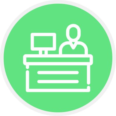 Kasiyer Satırı Çemberi Basit Simge, Vektör Resimleri