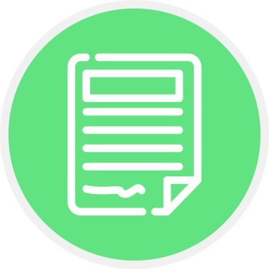 Belge Satırı Çemberi Basit Simge, Vektör Resimleri