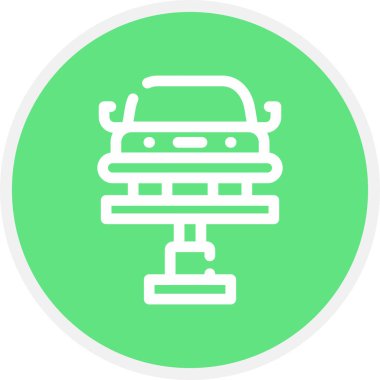 Araba Kaldırma Hattı Çemberi Basit Simge, Vektör Resimleri