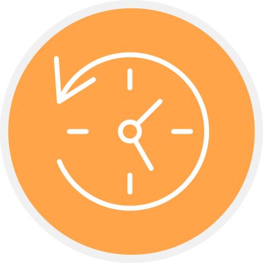 Kronoloji Çizgisi Çemberi Basit Simge, Vektör İllüstrasyonu