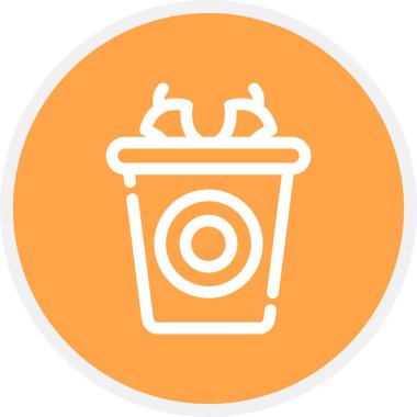 Waste Line Circle Simple Icon, Vector Illustration