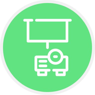 Sunum Satırı Çemberi Basit Simge, Vektör İllüstrasyonu