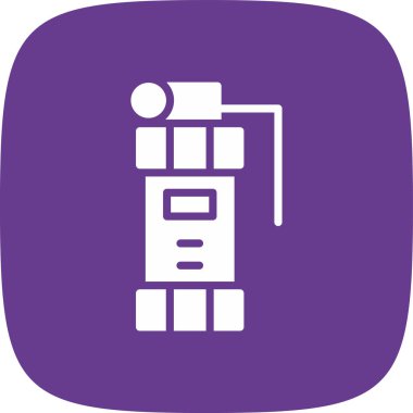 Duman Bombası Basit Simgesi, Vektör İllüstrasyonu