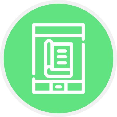 Çevrimiçi Dergi Satırı Çemberi Basit Simge, Vektör Resimleri