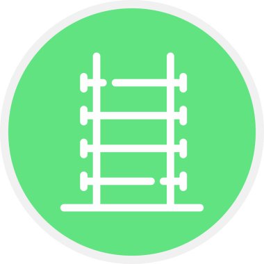 Merdiven Çizgisi Çemberi Basit Simge, Vektör İllüstrasyonu