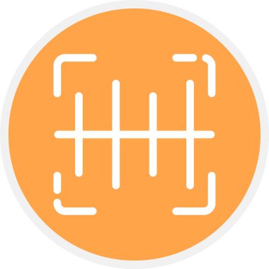 Barkod Satırı Çemberi Basit Simge, Vektör İllüstrasyonu