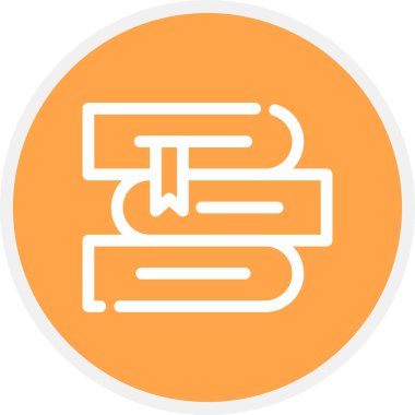 Kitap Satırı Çemberi Basit Simge, Vektör İllüstrasyonu