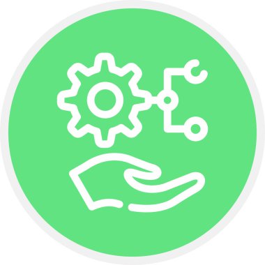 Yönetim Satırı Çemberi Basit Simge, Vektör İllüstrasyonu