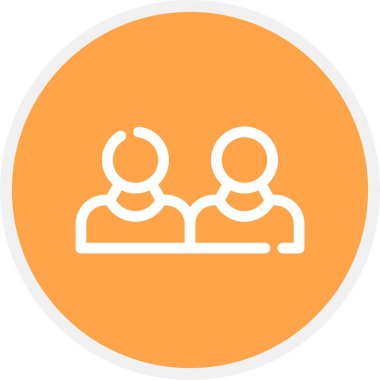 Seyirci Satırı Çemberi Basit Simge, Vektör İllüstrasyonu